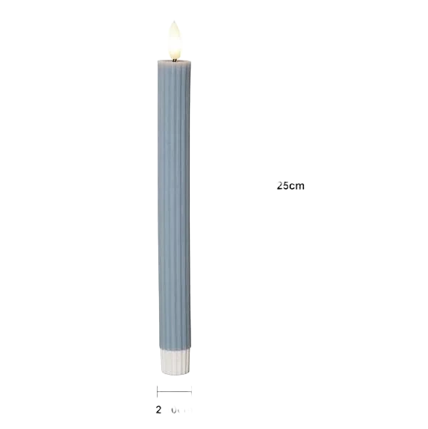 Antikljus LED Flamme Stripe Blå 25cm