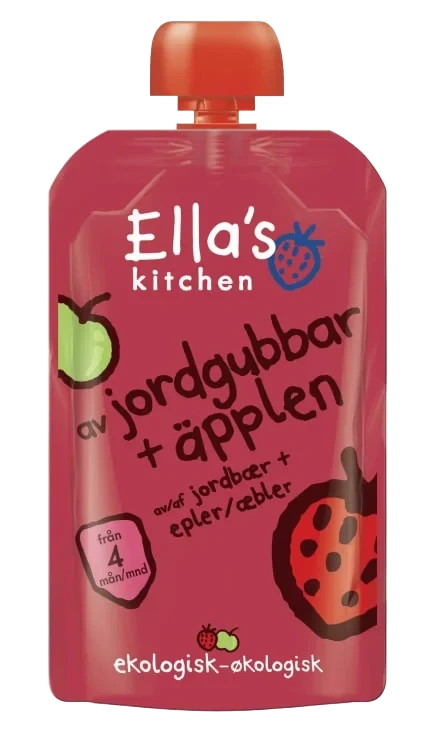 Jordbær&Eple Økol 4mnd 120g Ellas