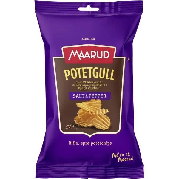 Potetgull Salt&pepper 40g Maarud Krt 20stk