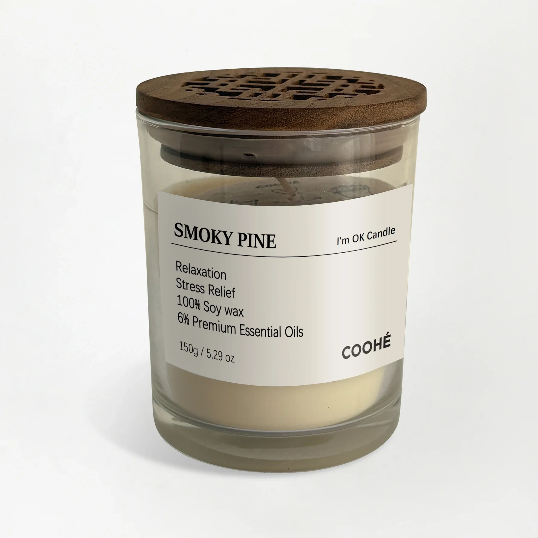 COOHÉ I'm OK Soy Wax Aroma Candle SmOKy Pine 150 g