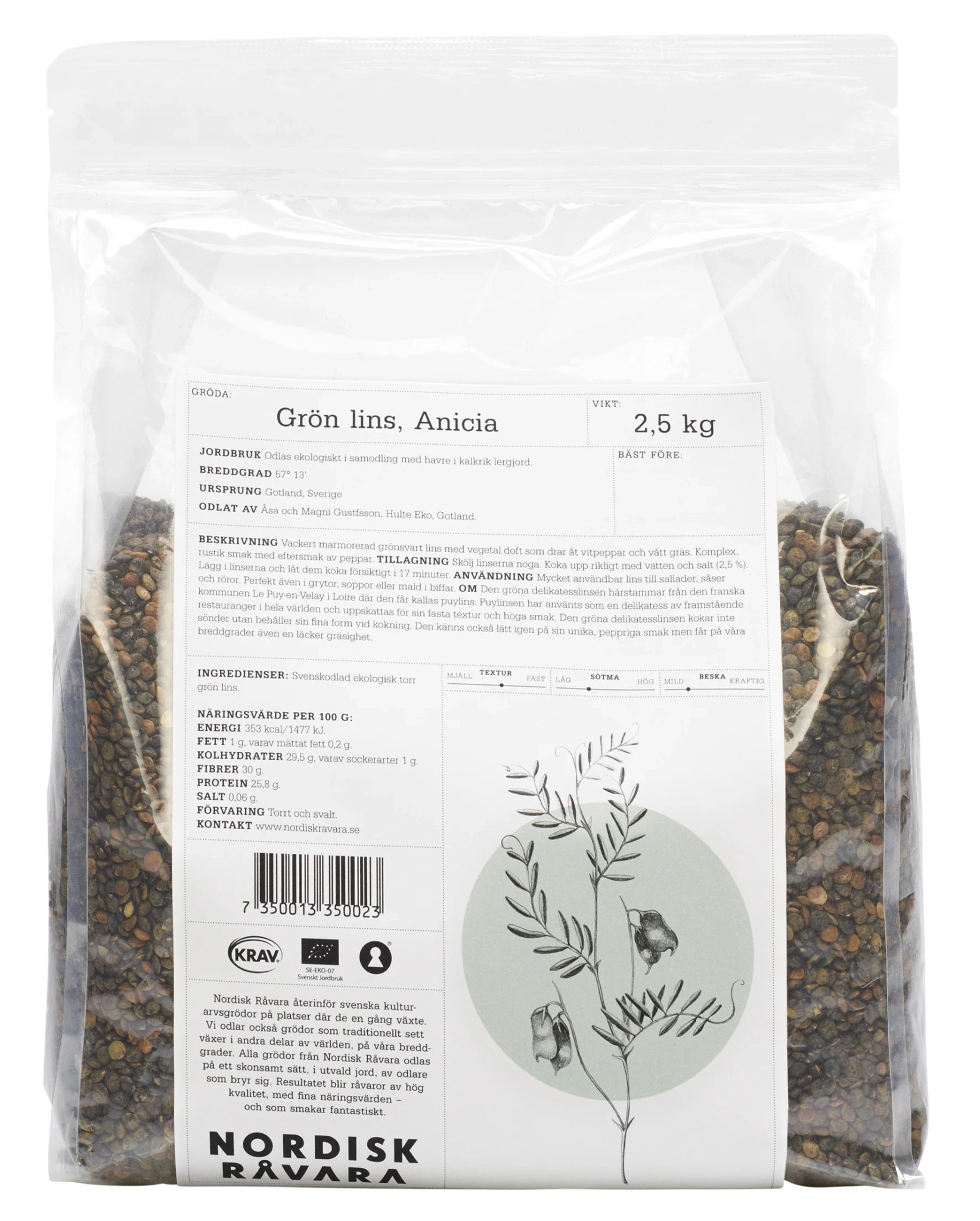 Grön lins Anicia KRAV 2,5kg