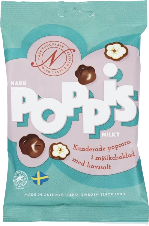 Poppis Popcorn Sjokolade&Havsalt Milky 90g Narr