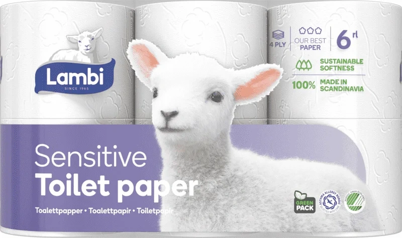 Lambi Toalettpapir Deluxe 4-lags 6pk
