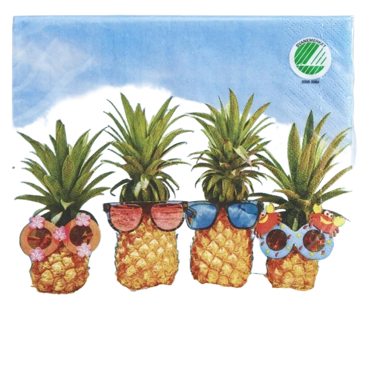 Serviett Ananas 3lags 20stk Sommervibber
