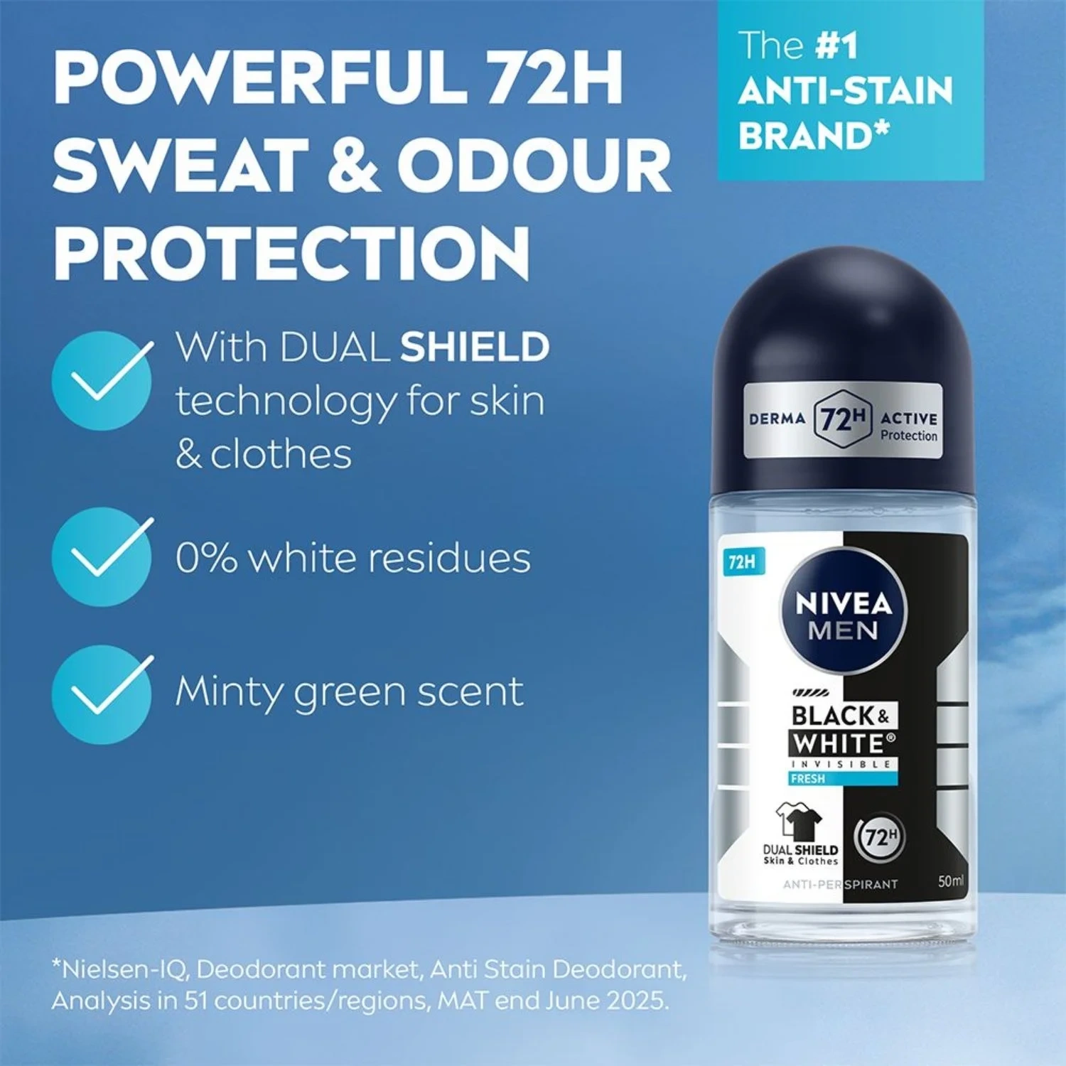 NIVEA Black & White Fresh Roll On