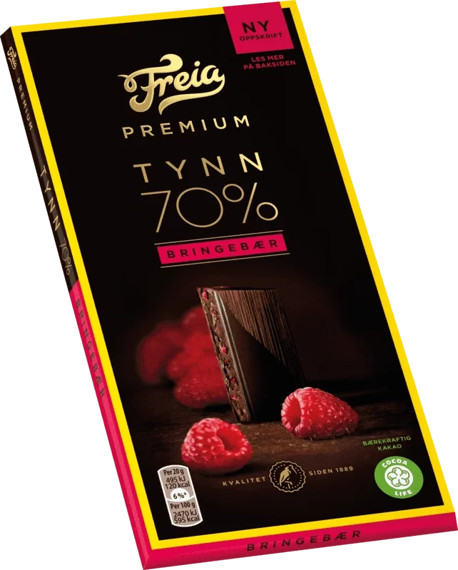 Freia Premium 70% Bringebær 100g