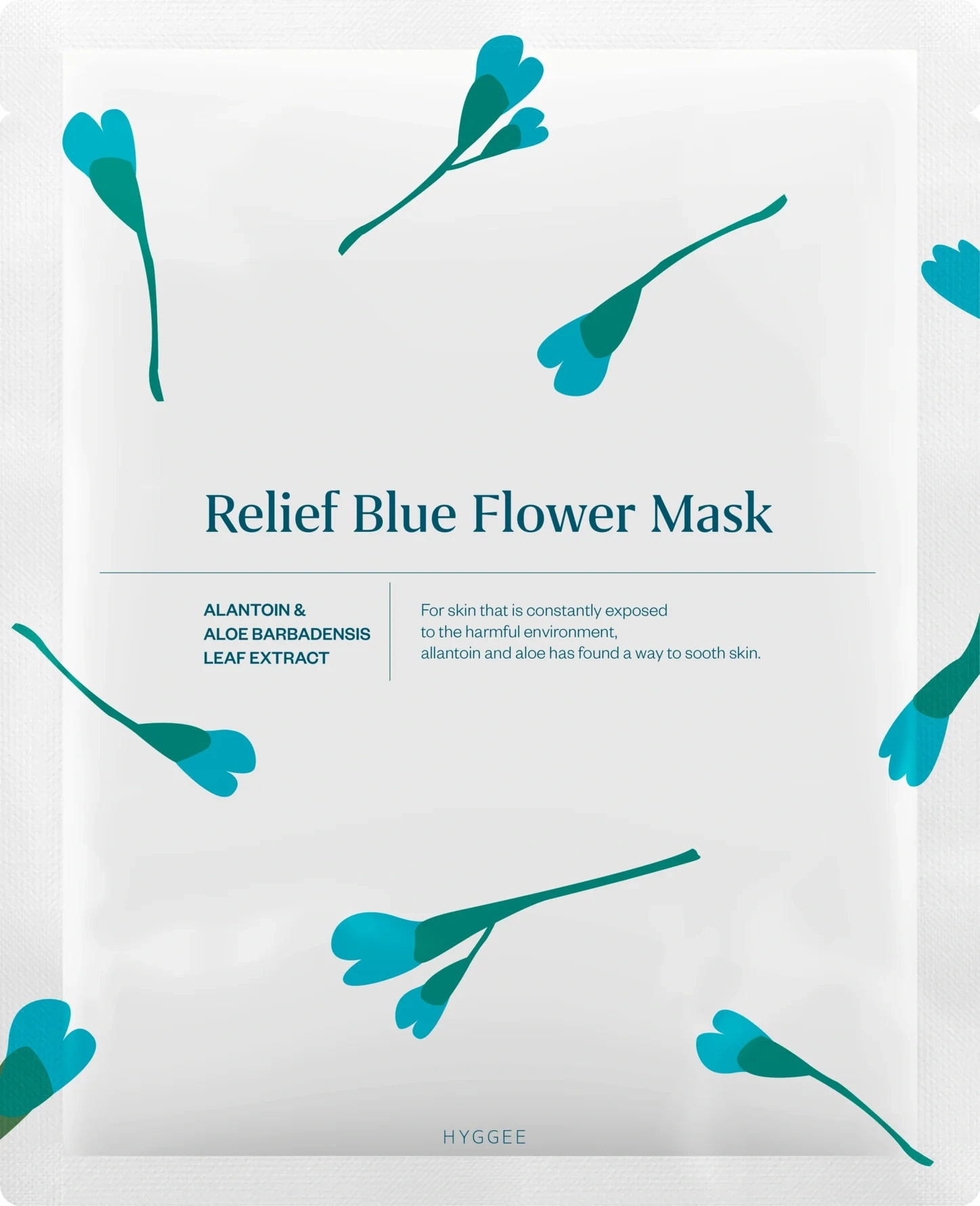 Hyggee Blue Flower Relief Flower Mask