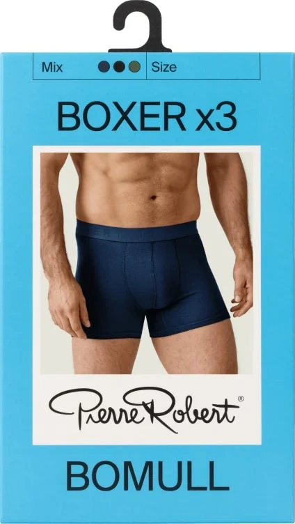 Cotton Boxer Men X3 Black/navy/army Xl