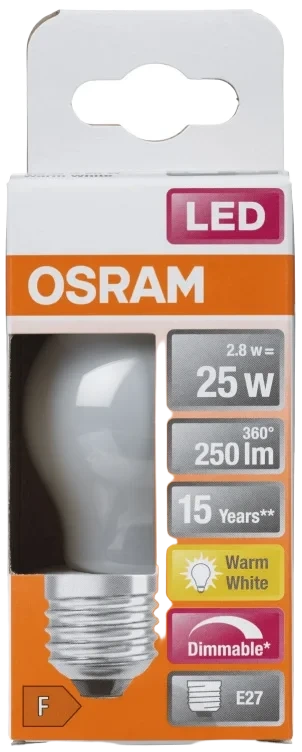 Lyspære Led Cl P 25 Matt E27 Dim Osram