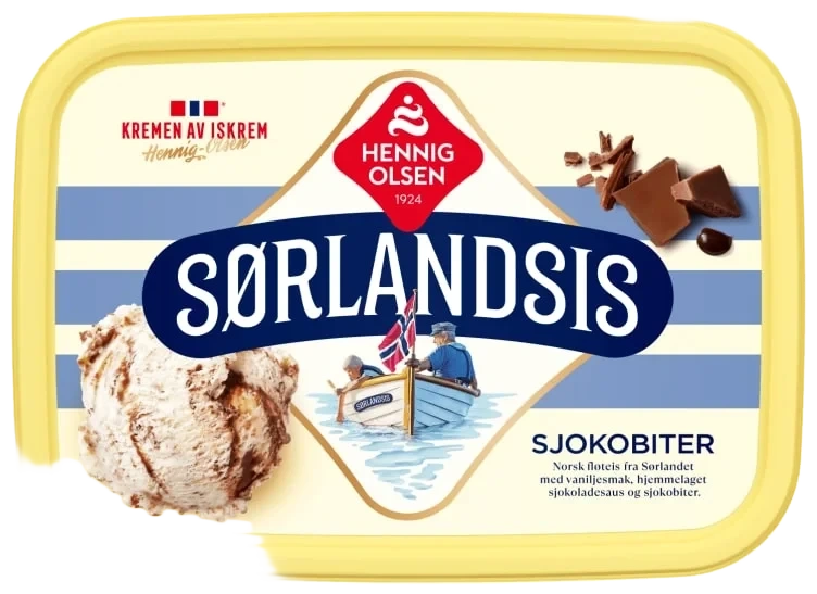 Sørlandsis Sjokobiter 1,2l Hennig-Olsen-Is