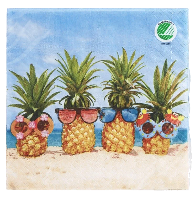 Serviett Ananas 3lags 20stk Sommervibber