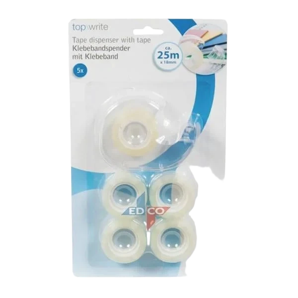 Tapedispenser med Tape - 5 Ruller