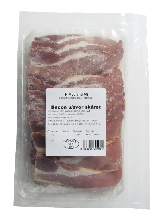 Bacon u/svor skivet   kg