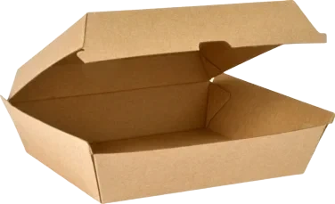 Boks i kartong m/hengslet lokk brun 1300ml 60stk