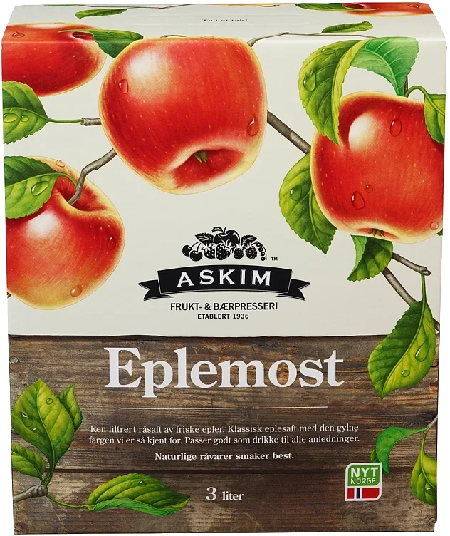 Eplemost Klar 3l Bib Askim Frukt – og Bærpresseri