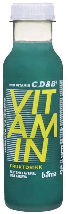 Vitamin Fruktdrikk m/Eple,Drue&Guava 330ml Bama