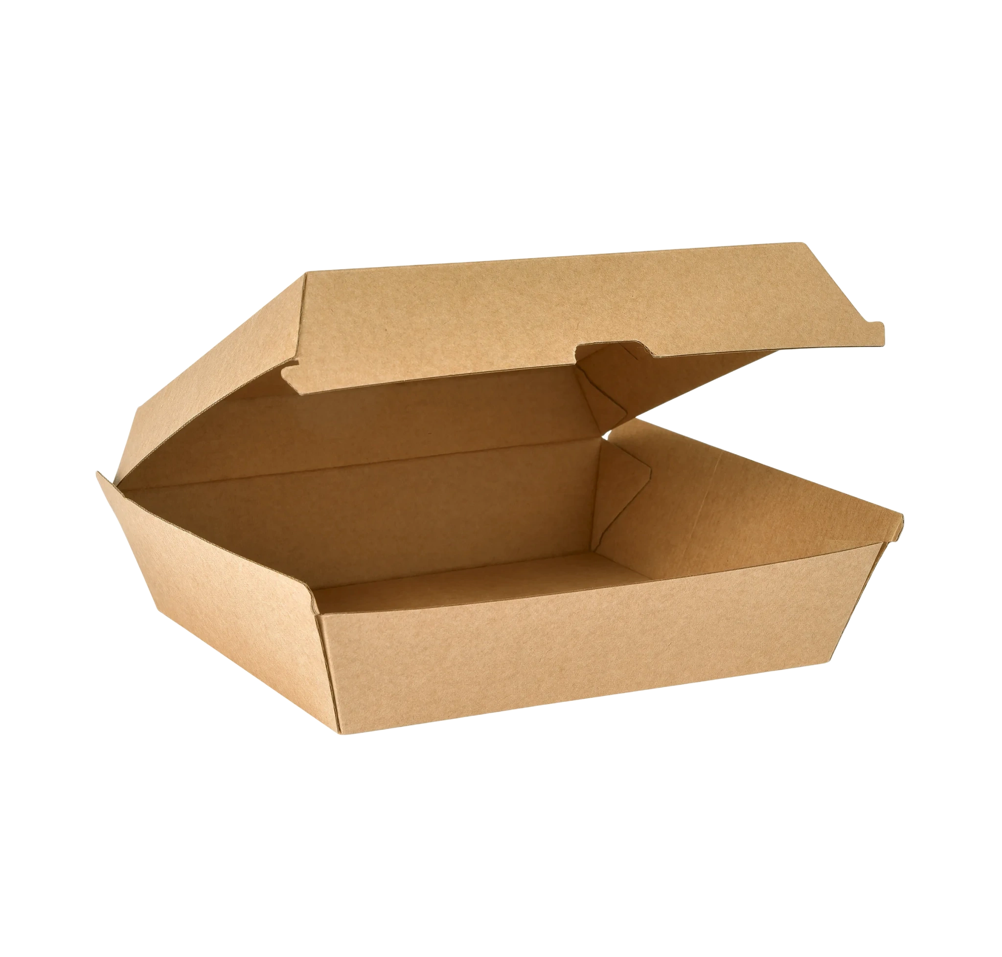 Boks i kartong m/hengslet lokk brun 1300ml 60stk