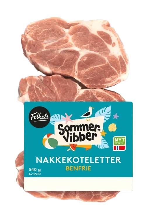 Svin Nakkekotelett Benfri 3pk 540g Sommevibber