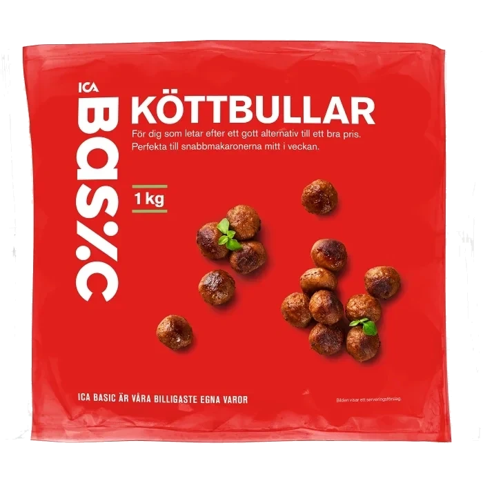 Köttbullar Färska 1kg ICA Basic
