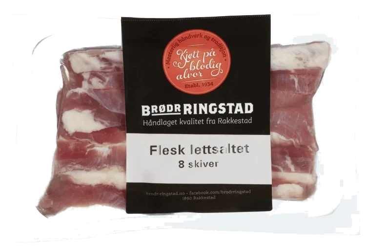 Flesk Lettsaltet skivet Ca400g Brødr.Ringstad