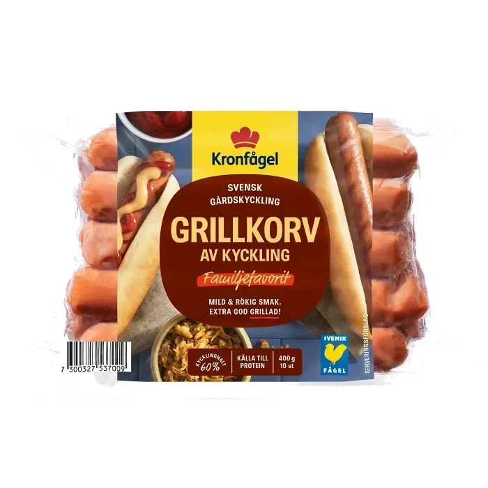 Grillkorv av Kyckling 400g Kronfågel