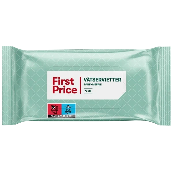 Våtservietter 2x72stk First Price