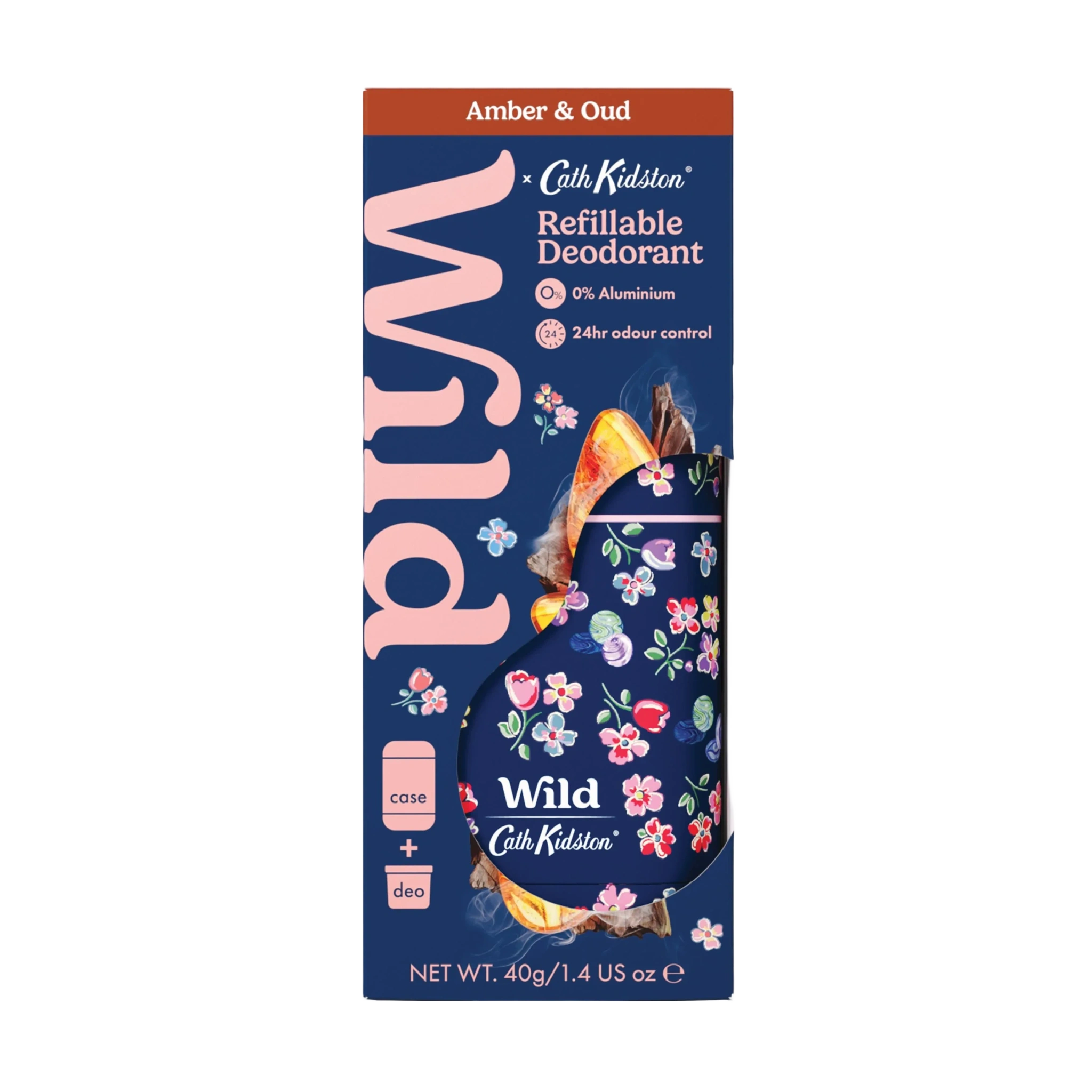 Wild Deo Stick Marble Ditsy Case Amber Oud Startpakke, 40 g