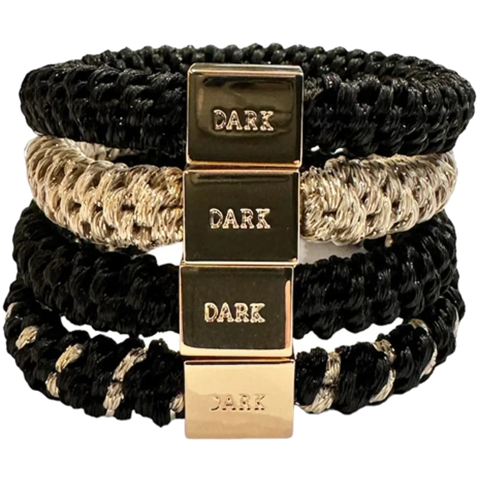 Dark Fat Hair Ties 4 Pk Combo