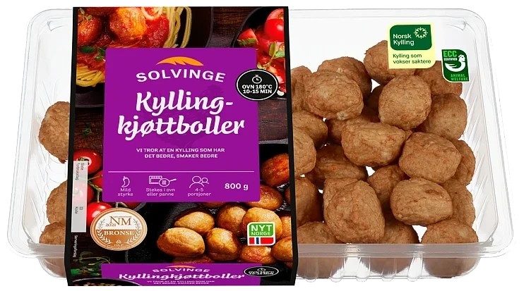 Kyllingkjøttboller 800g Solvinge