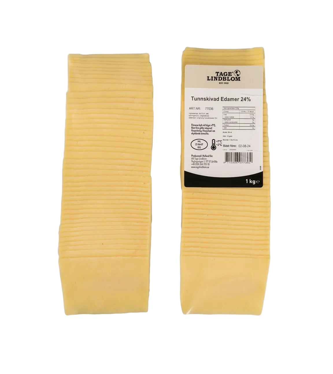 Tunnskivad Edamer 24%, 84x12 g