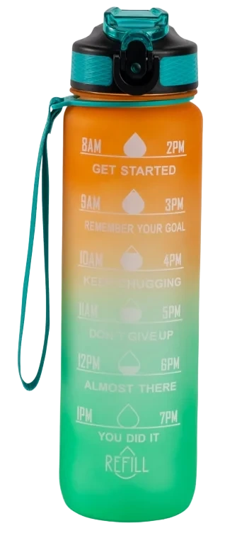 Drikkeflaske Orange And Green 1000ml Hollywood Motivational Bottle