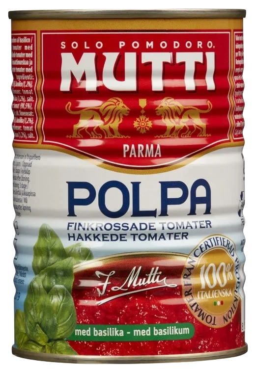 Tomater Knuste m/Basilikum 400g Mutti