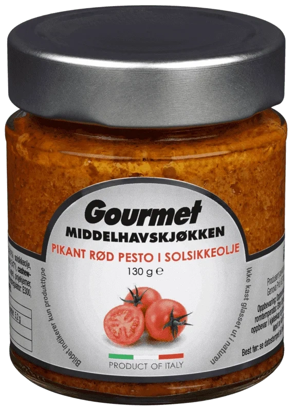 Pesto Rød Soltørket Tomat i Solsikke Olje 130g