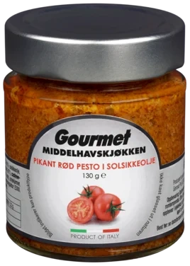 Pesto Rød Soltørket Tomat i Solsikke Olje 130g