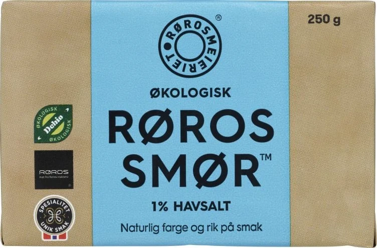 Røros Smør 1% Salt 250g Øko Rørosmeieriet