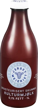 Upasteurisert Skumma Kulturmjølk 0,1% 1l Jerseymeieriet