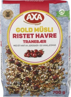 Müsli Ristet Havre&Tranebær 700g Axa