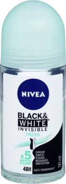 Nivea Deodorant Roll-on Black & White Anti-stain Fresh, 50ml