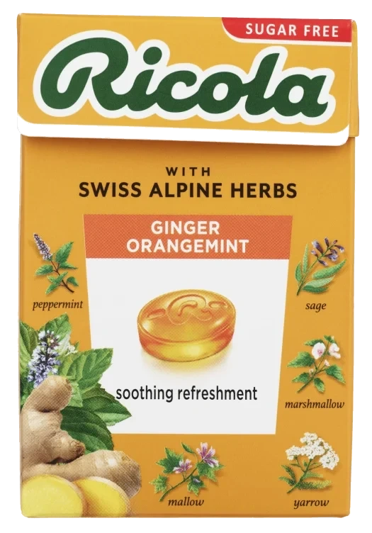 Ricola Ginger Orangemint Sukkerfri 50g
