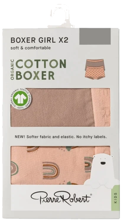 Boxer Cotton Girl Rosewood-Powder 122-128