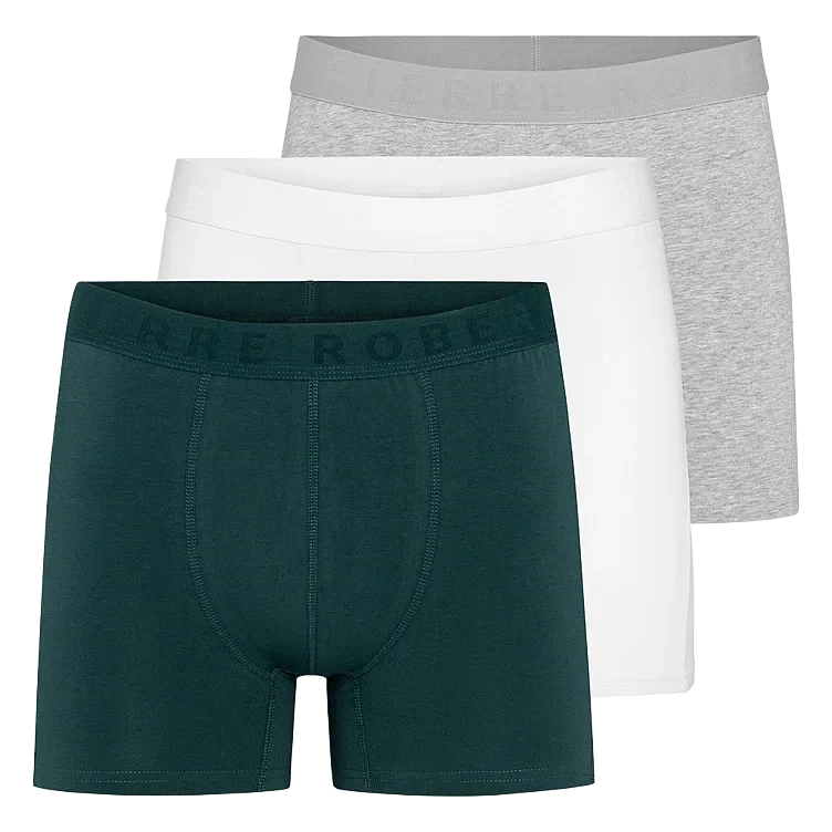 Cotton Boxer Men X3 Sea/white/grey S