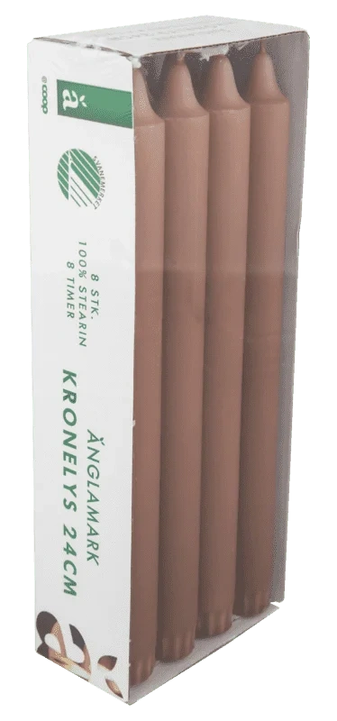 Änglamark Kronelys Stearin Terracotta 24cm 8pk