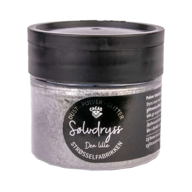 Glitterpulver Sølvdryss 10g Cacas