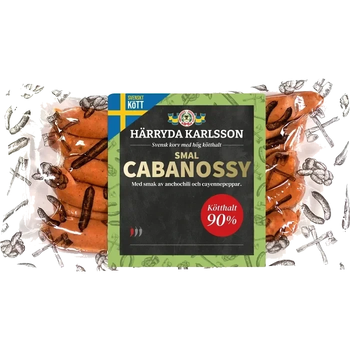Cabanossy Smal 90% Kötthalt 240g Härryda Karlsson