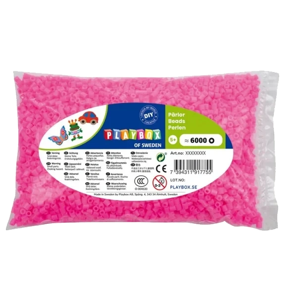 Rørperler Rosa  6000 Stk