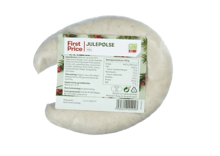 Julepølse 400g First Price