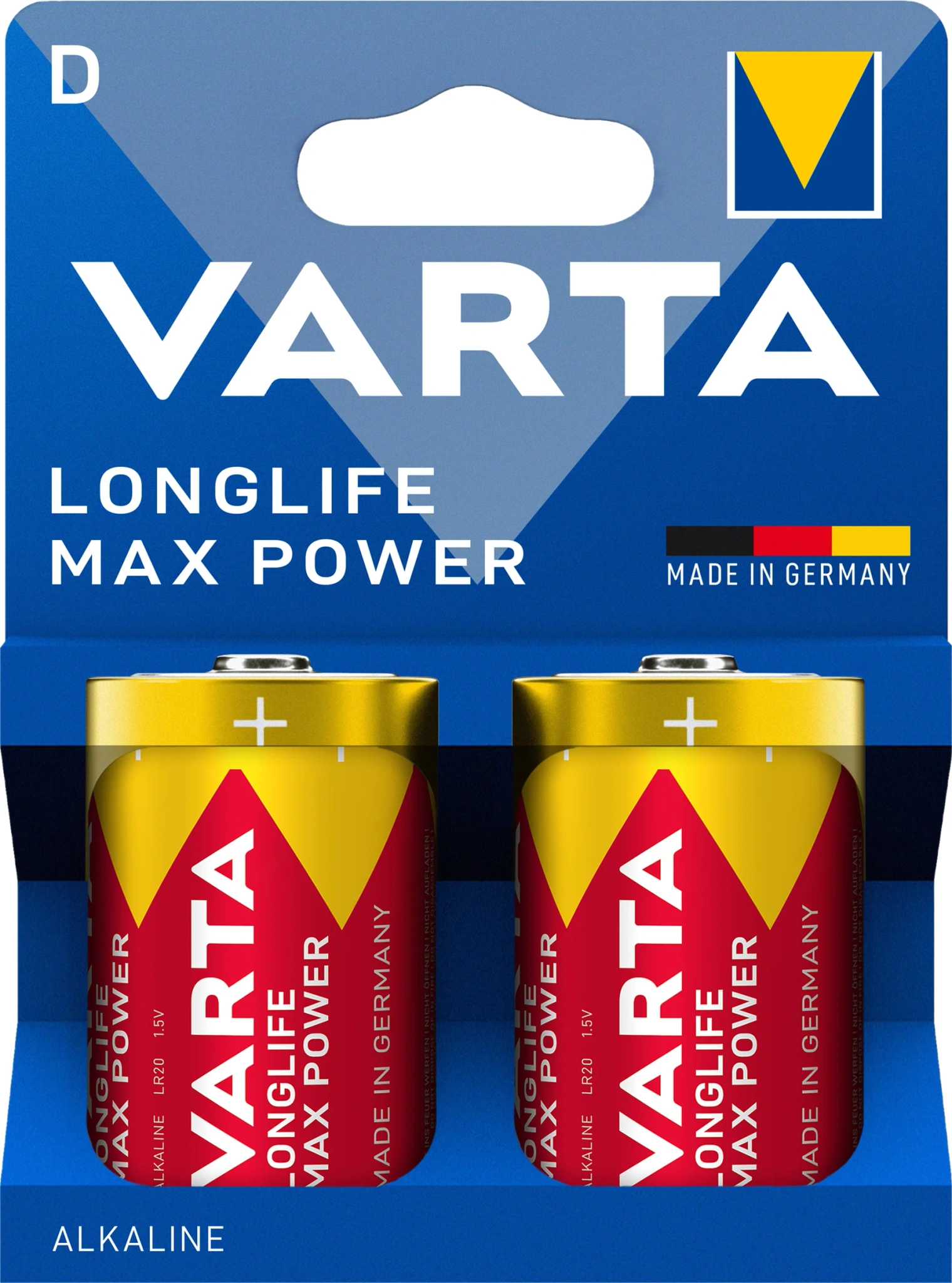 Batteri Longlife max power D 2-pack