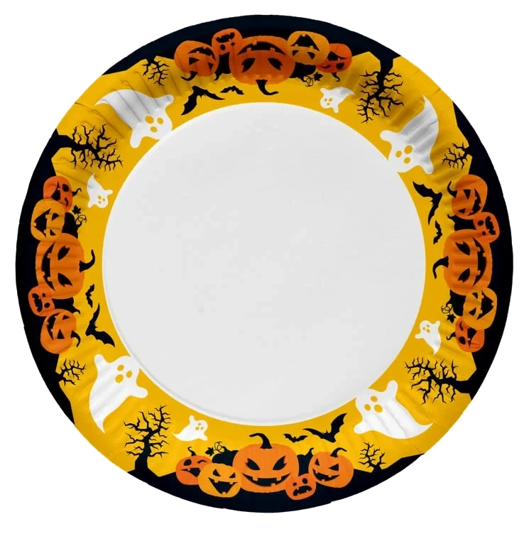 Papptallerken Halloween 23cm 8stk Unik