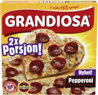 Grandiosa Pizza Pepperoni Porsjon 2pk 690g