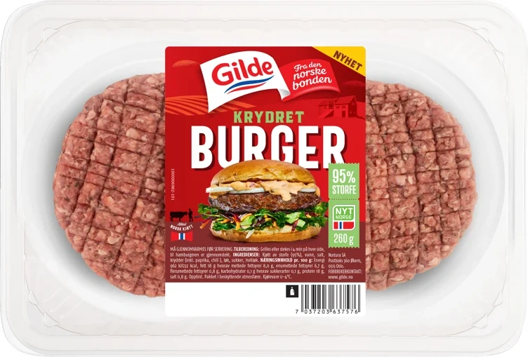 GILDE HAMBURGER 260 g krydret
